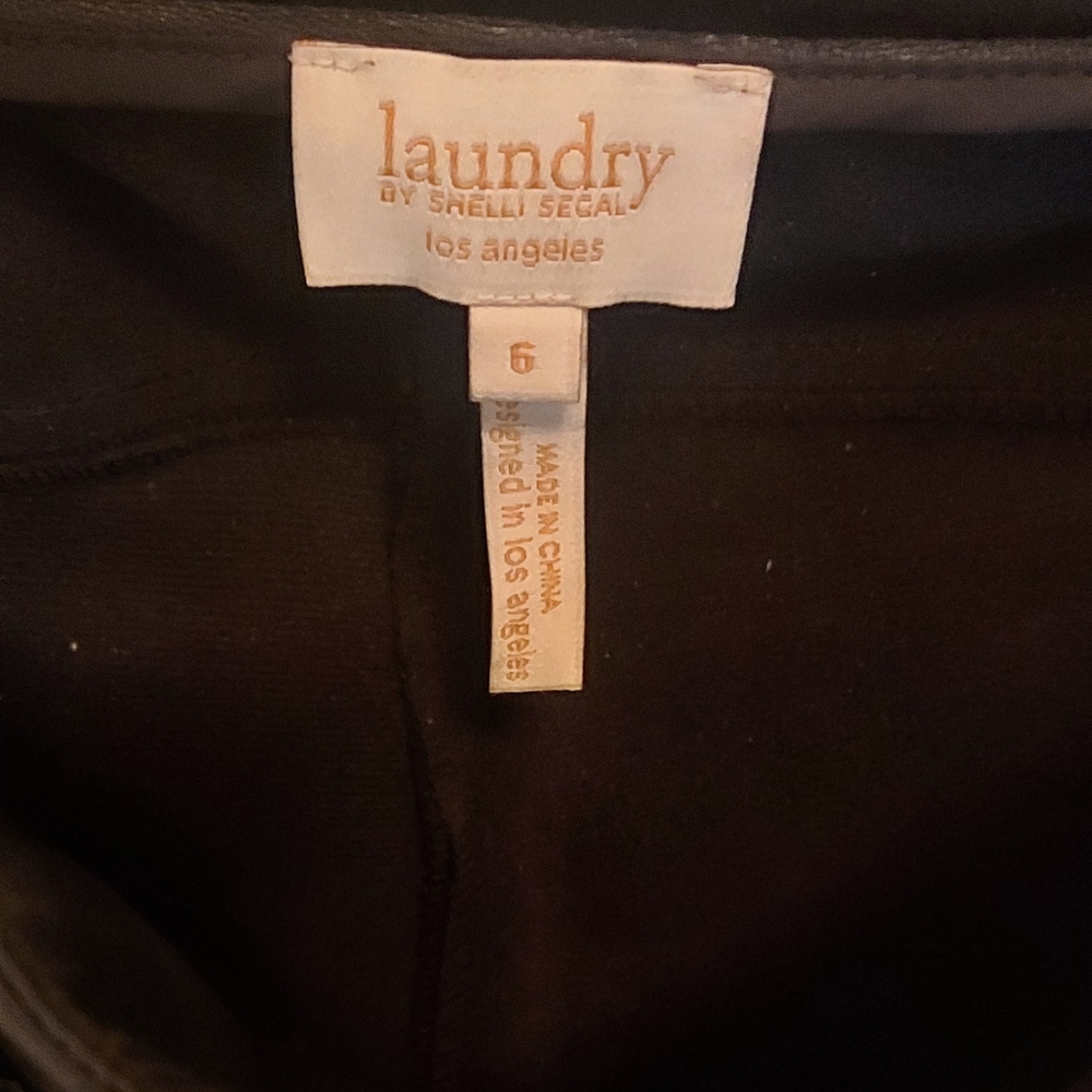 Faux Leather Laundry Black Pants.